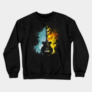 Guitar With Fire And Water Crewneck Sweatshirt